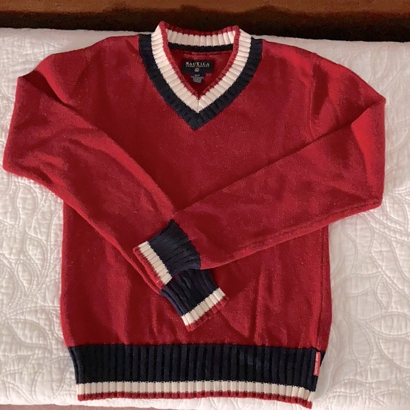 Nautica Other - Boys Nautical Sweater- size Small. Handsome colors of deep red, ivory and navy.